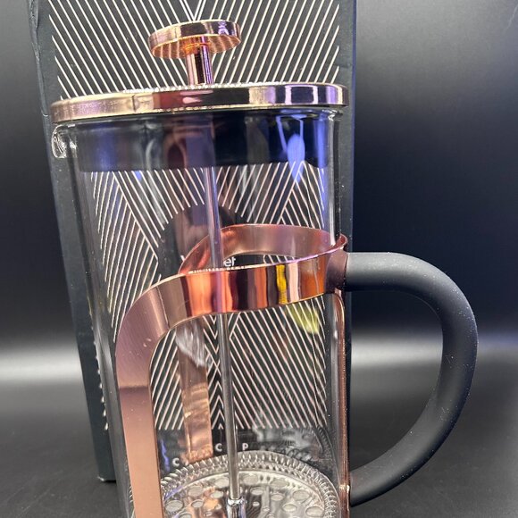 VonShef French Press 8 Cup (34fl oz) Coffee Maker Copper Finish Glass Open Box - Picture 2 of 10